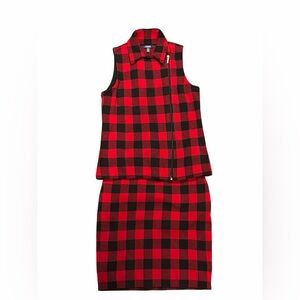 Chaps red plaid 2 piece outfit